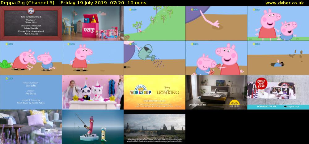 Peppa Pig (Channel 5) Friday 19 July 2019 07:20 - 07:30
