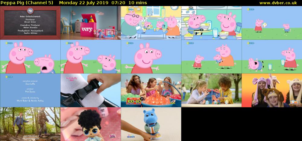 Peppa Pig (Channel 5) Monday 22 July 2019 07:20 - 07:30