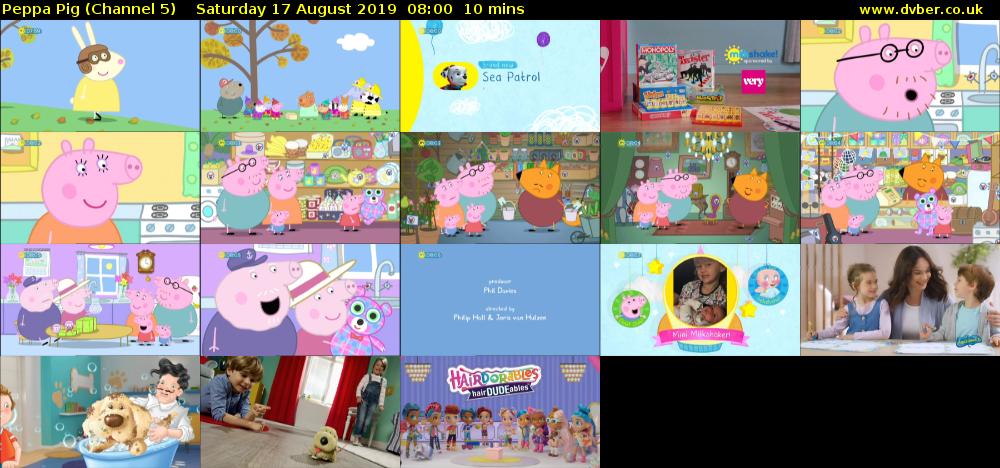 Peppa Pig (Channel 5) Saturday 17 August 2019 08:00 - 08:10