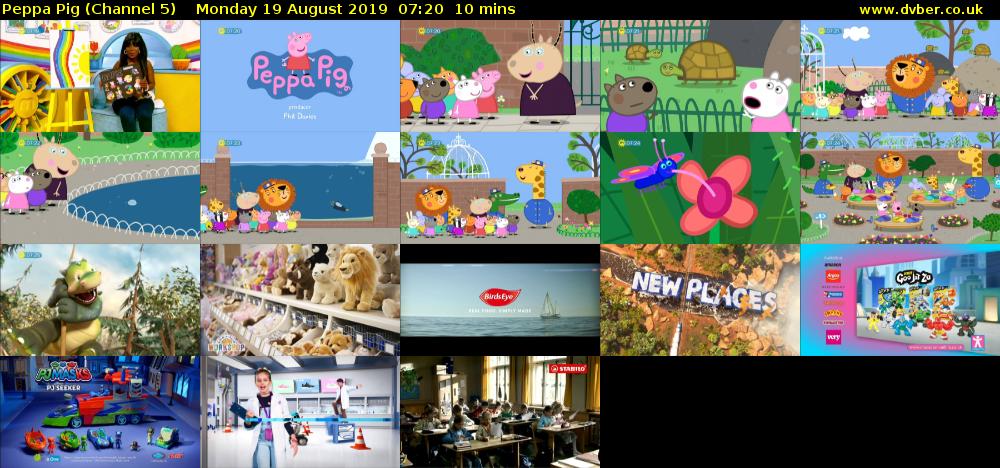 Peppa Pig (Channel 5) Monday 19 August 2019 07:20 - 07:30
