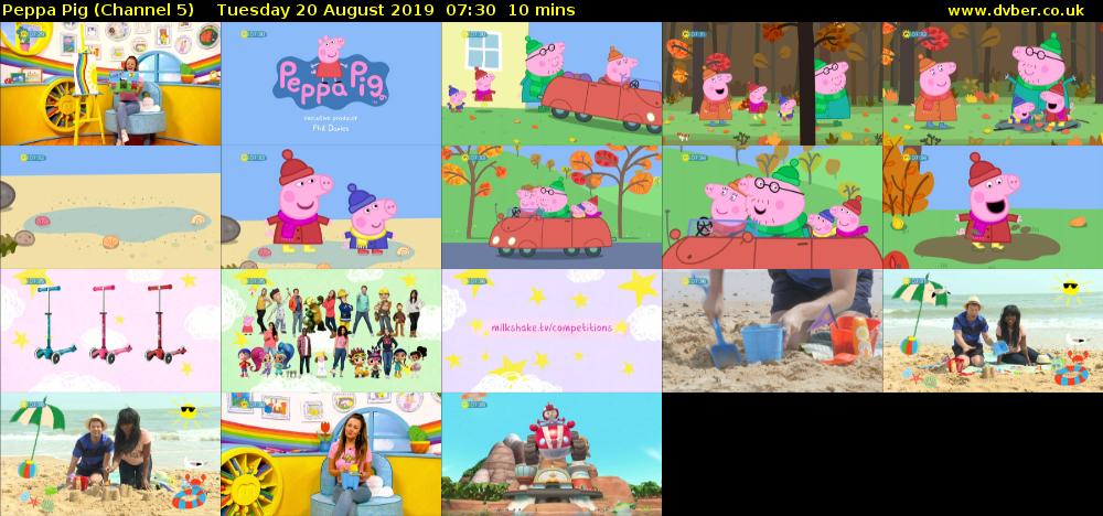 Peppa Pig (Channel 5) Tuesday 20 August 2019 07:30 - 07:40