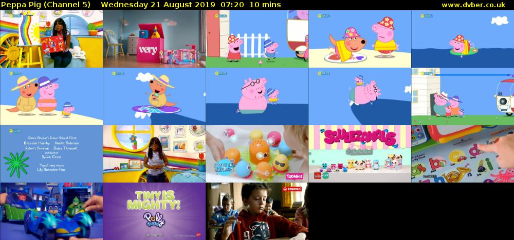 Peppa Pig (Channel 5) Wednesday 21 August 2019 07:20 - 07:30
