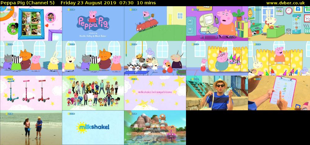 Peppa Pig (Channel 5) Friday 23 August 2019 07:30 - 07:40