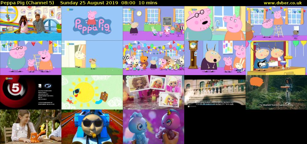 Peppa Pig (Channel 5) Sunday 25 August 2019 08:00 - 08:10