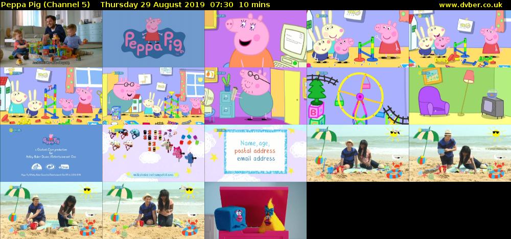 Peppa Pig (Channel 5) Thursday 29 August 2019 07:30 - 07:40