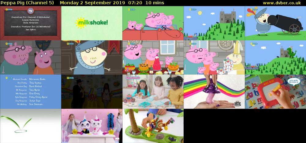 Peppa Pig (Channel 5) Monday 2 September 2019 07:20 - 07:30