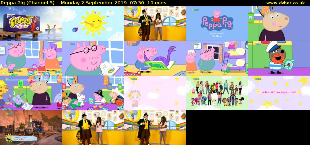Peppa Pig (Channel 5) Monday 2 September 2019 07:30 - 07:40