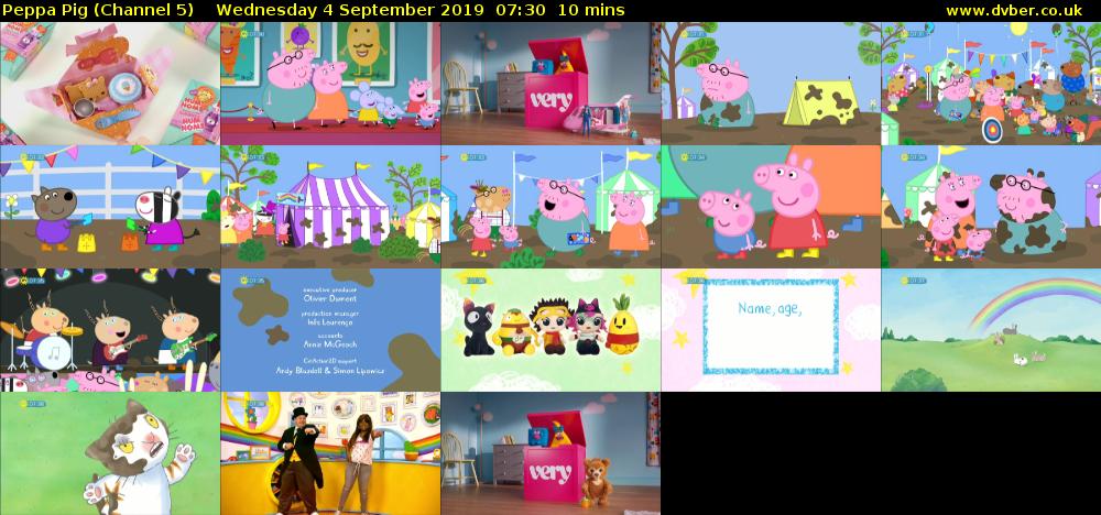 Peppa Pig (Channel 5) Wednesday 4 September 2019 07:30 - 07:40