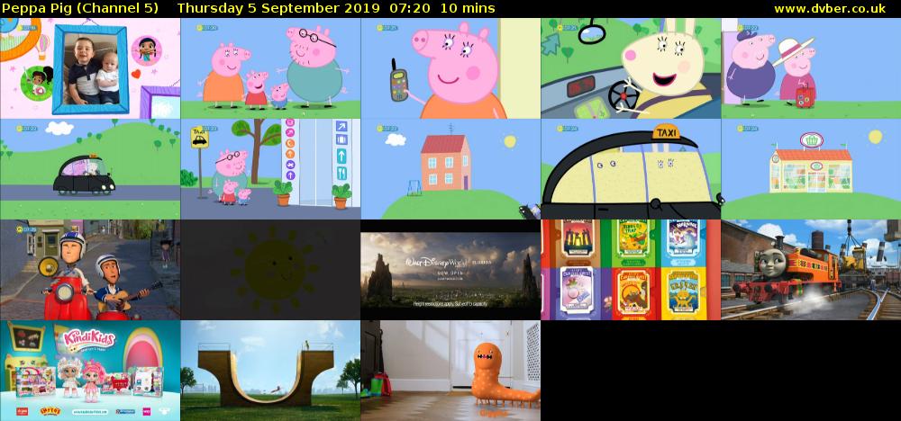 Peppa Pig (Channel 5) Thursday 5 September 2019 07:20 - 07:30