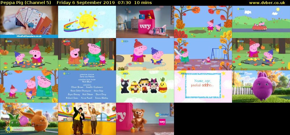 Peppa Pig (Channel 5) Friday 6 September 2019 07:30 - 07:40