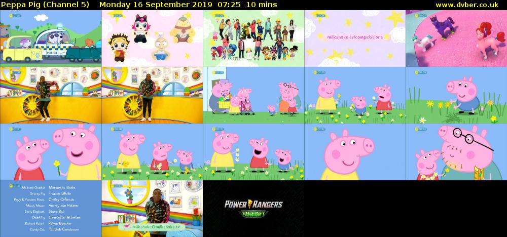 Peppa Pig (Channel 5) Monday 16 September 2019 07:25 - 07:35