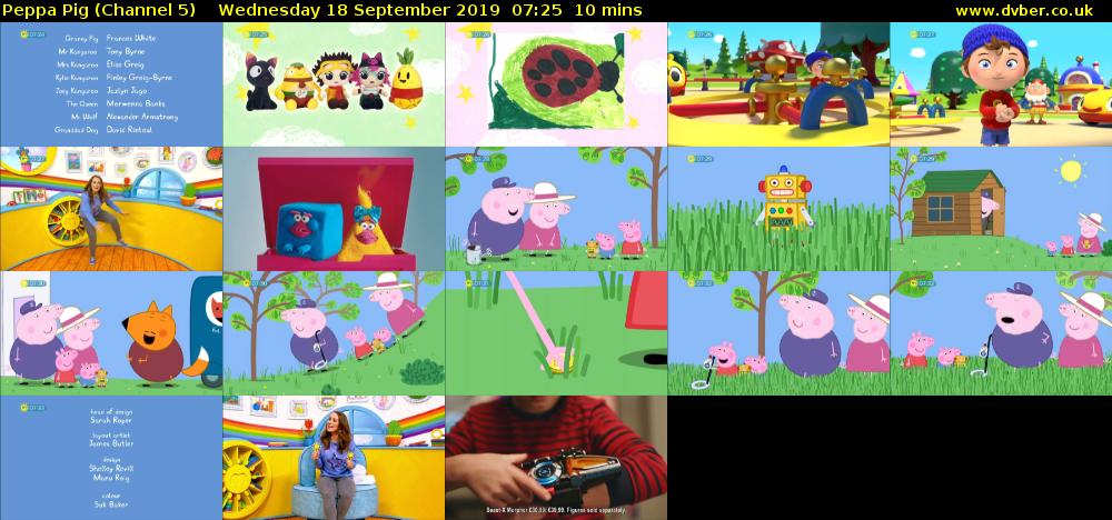 Peppa Pig (Channel 5) Wednesday 18 September 2019 07:25 - 07:35
