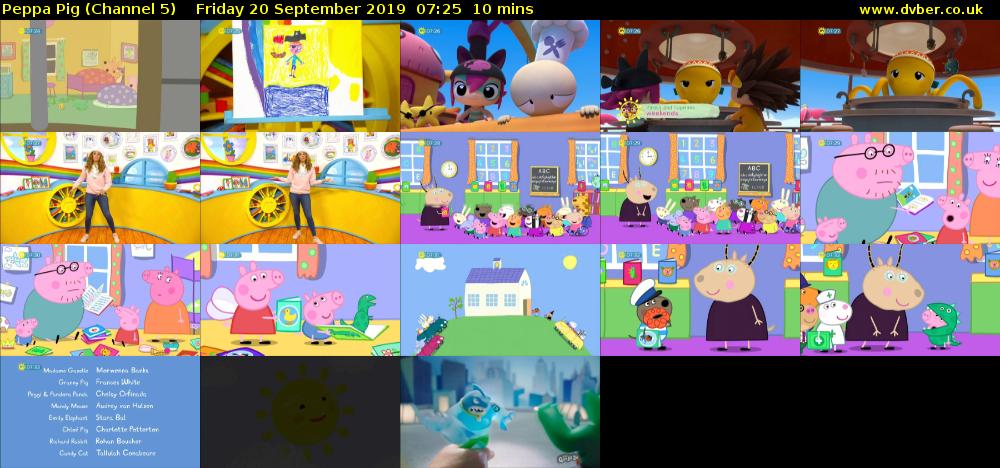 Peppa Pig (Channel 5) Friday 20 September 2019 07:25 - 07:35