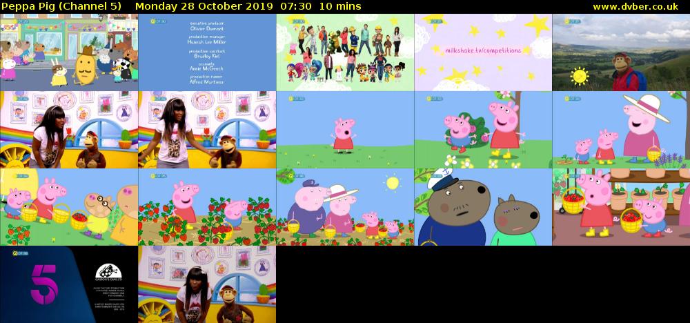 Peppa Pig (Channel 5) Monday 28 October 2019 07:30 - 07:40