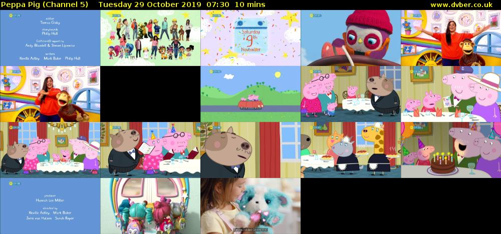 Peppa Pig (Channel 5) Tuesday 29 October 2019 07:30 - 07:40