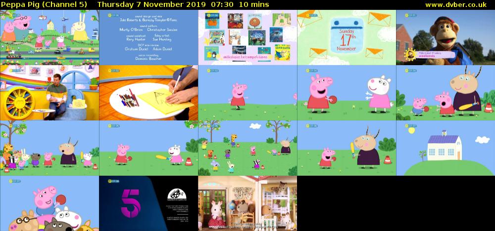 Peppa Pig (Channel 5) Thursday 7 November 2019 07:30 - 07:40