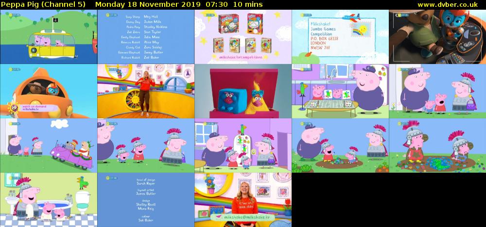 Peppa Pig (Channel 5) Monday 18 November 2019 07:30 - 07:40