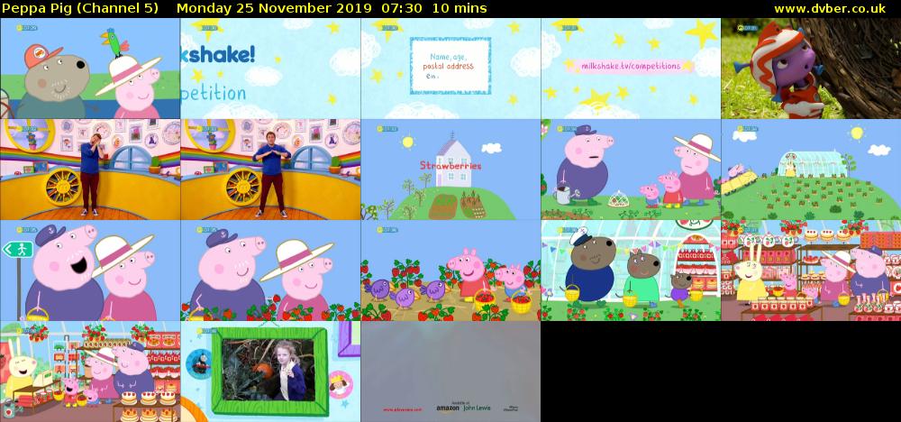 Peppa Pig (Channel 5) Monday 25 November 2019 07:30 - 07:40