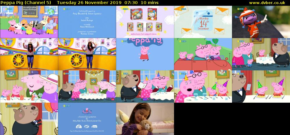 Peppa Pig (Channel 5) Tuesday 26 November 2019 07:30 - 07:40