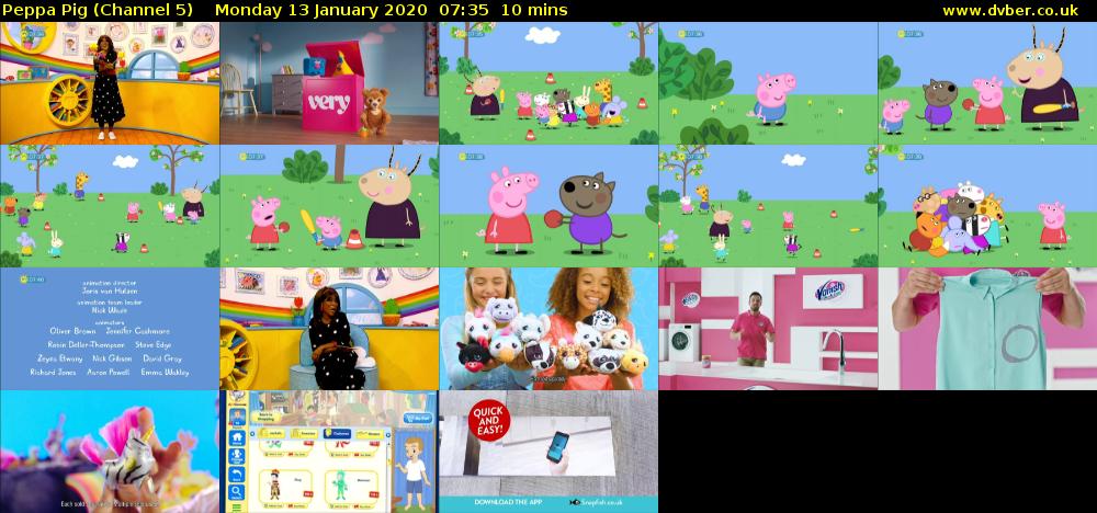 Peppa Pig (Channel 5) Monday 13 January 2020 07:35 - 07:45