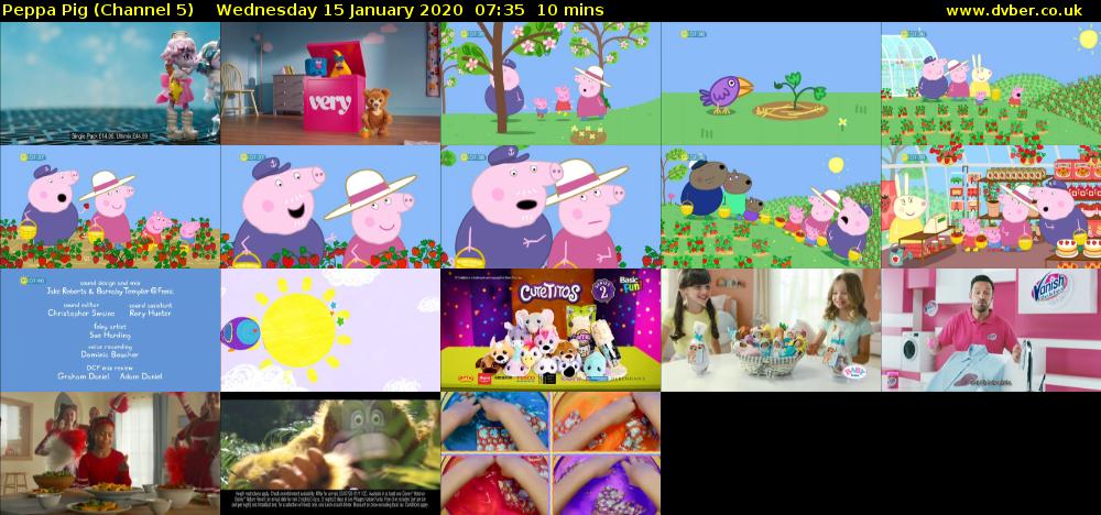 Peppa Pig (Channel 5) Wednesday 15 January 2020 07:35 - 07:45
