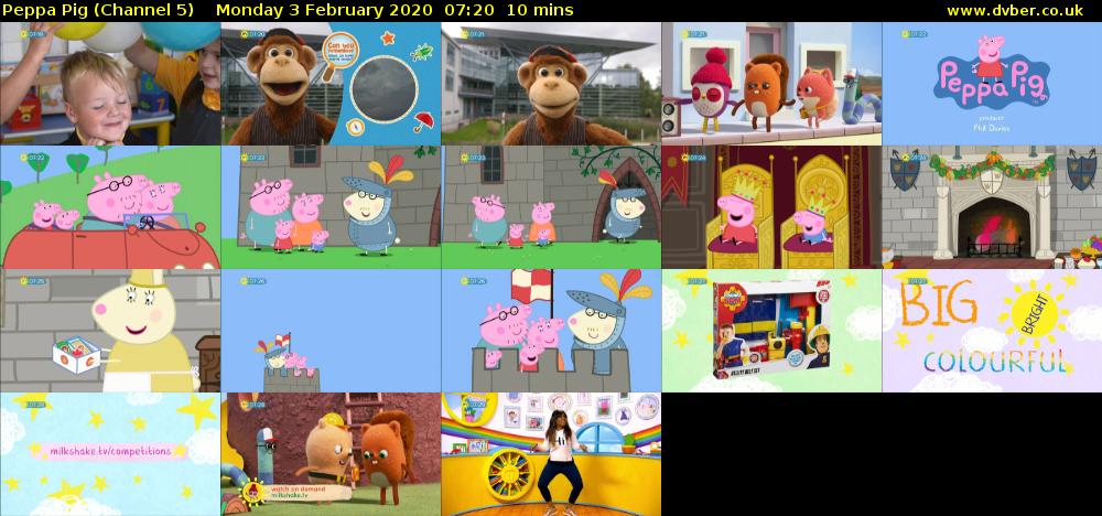 Peppa Pig (Channel 5) Monday 3 February 2020 07:20 - 07:30