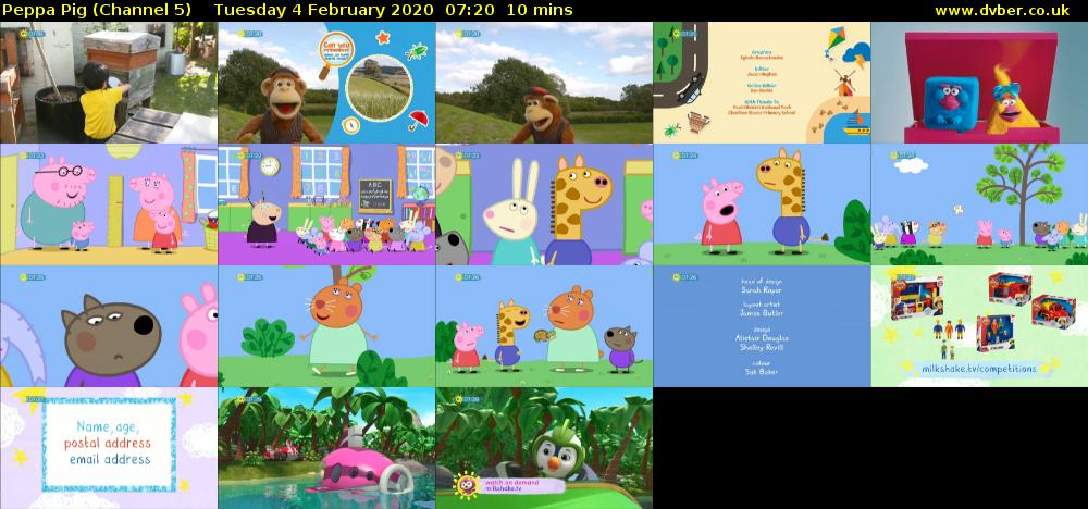 Peppa Pig (Channel 5) Tuesday 4 February 2020 07:20 - 07:30