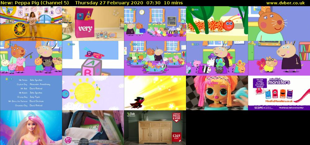 Peppa Pig (Channel 5) Thursday 27 February 2020 07:30 - 07:40