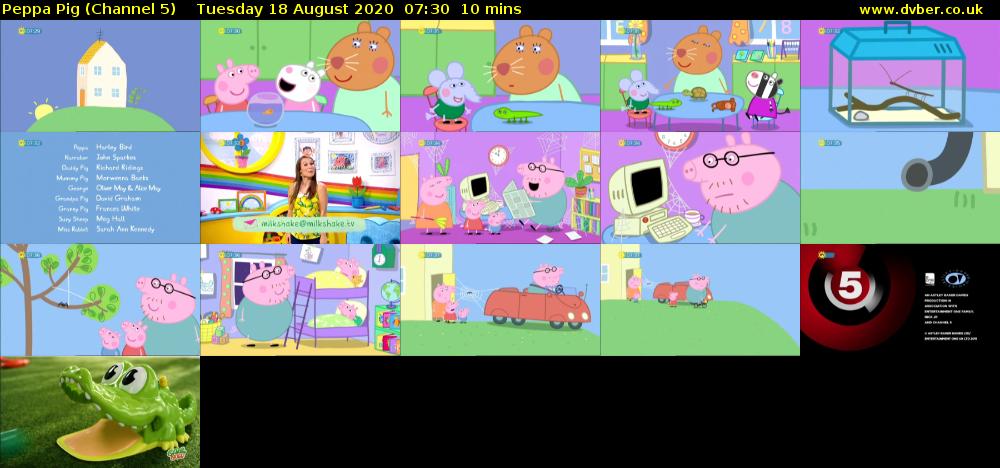 Peppa Pig (Channel 5) Tuesday 18 August 2020 07:30 - 07:40