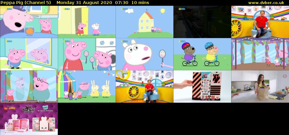 Peppa Pig (Channel 5) Monday 31 August 2020 07:30 - 07:40