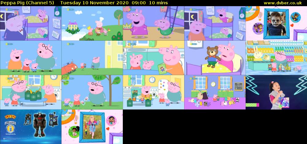 Peppa Pig (Channel 5) Tuesday 10 November 2020 09:00 - 09:10