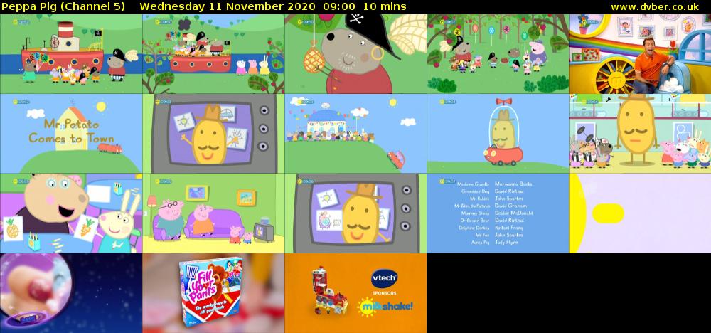 Peppa Pig (Channel 5) Wednesday 11 November 2020 09:00 - 09:10