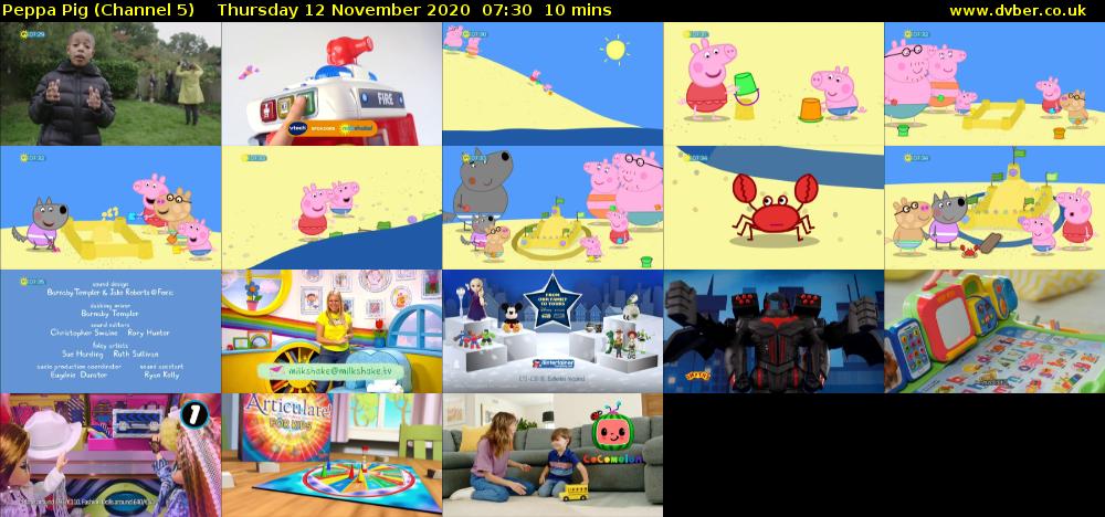 Peppa Pig (Channel 5) Thursday 12 November 2020 07:30 - 07:40