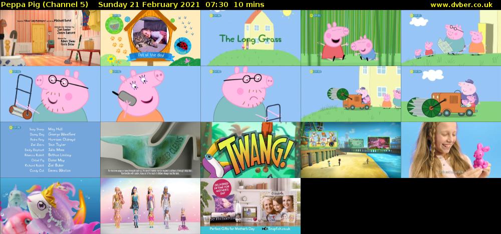 Peppa Pig (Channel 5) Sunday 21 February 2021 07:30 - 07:40