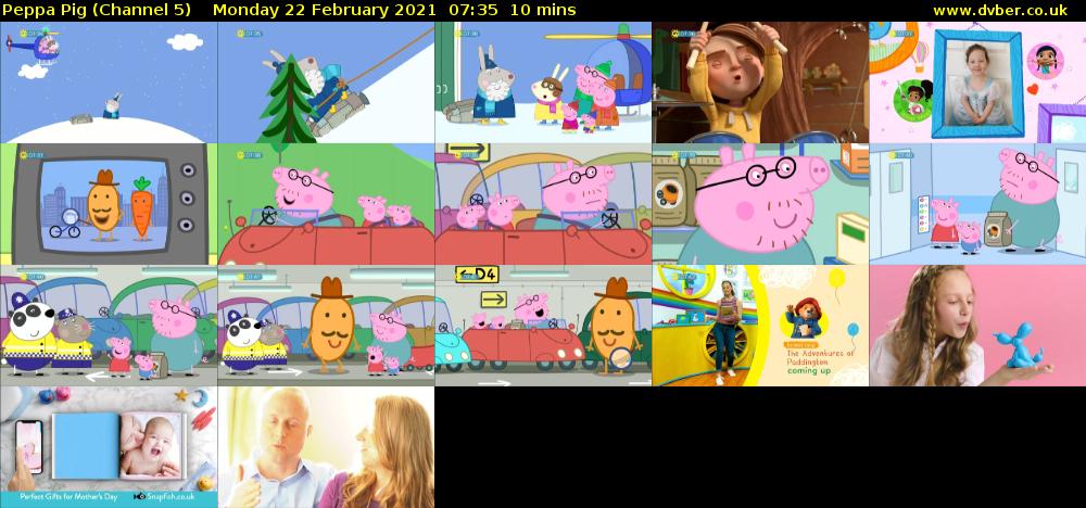 Peppa Pig (Channel 5) Monday 22 February 2021 07:35 - 07:45