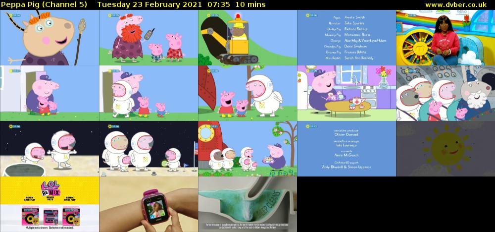 Peppa Pig (Channel 5) Tuesday 23 February 2021 07:35 - 07:45