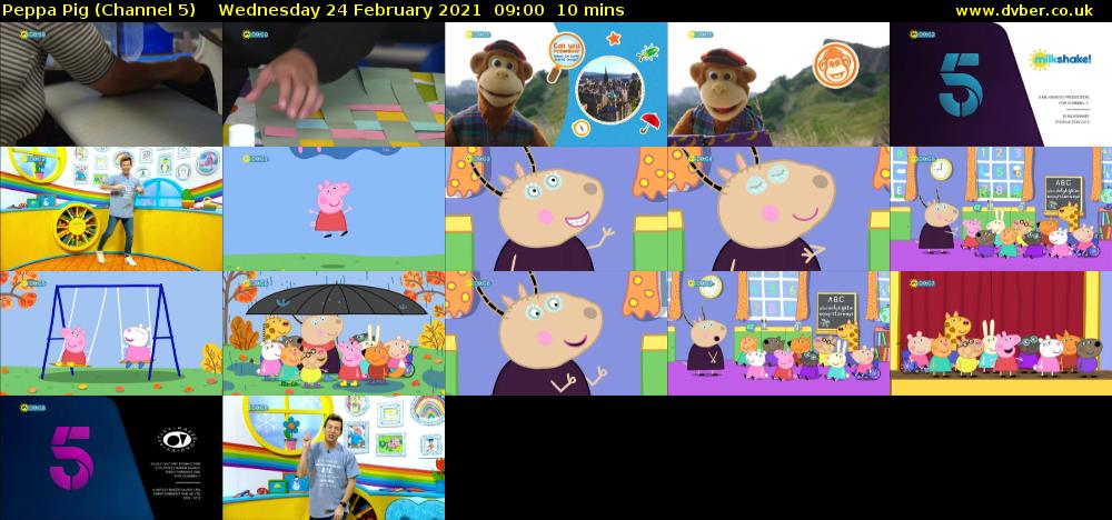 Peppa Pig (Channel 5) Wednesday 24 February 2021 09:00 - 09:10
