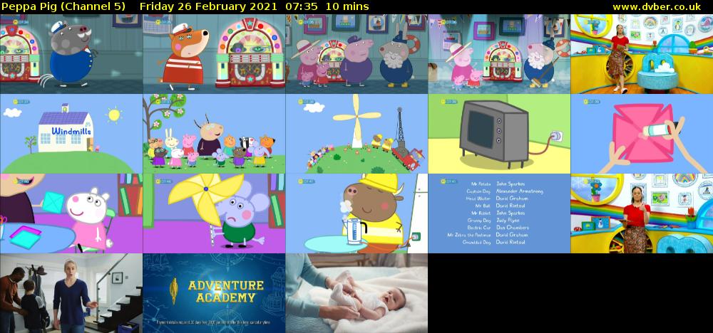 Peppa Pig (Channel 5) Friday 26 February 2021 07:35 - 07:45