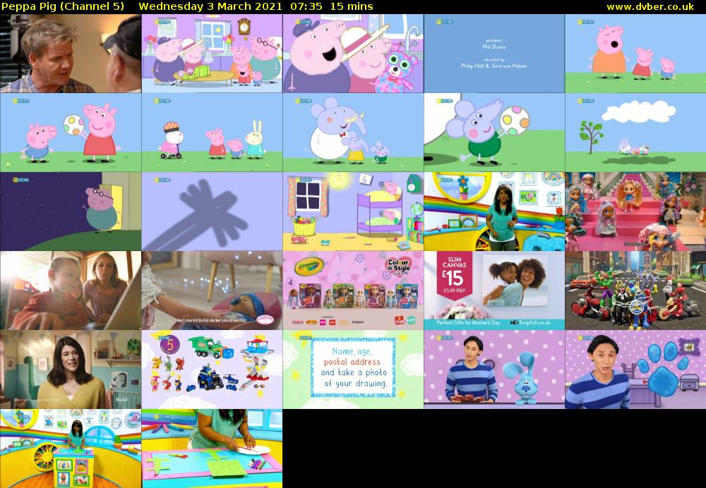 Peppa Pig (Channel 5) Wednesday 3 March 2021 07:35 - 07:50