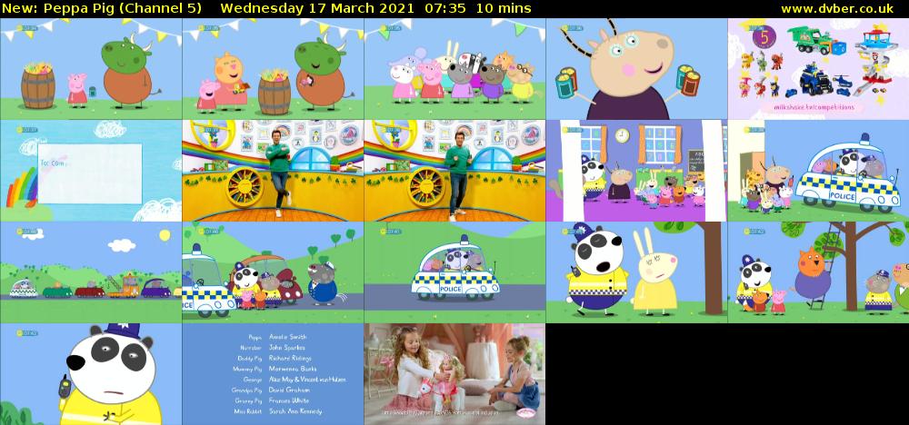 Peppa Pig (Channel 5) Wednesday 17 March 2021 07:35 - 07:45