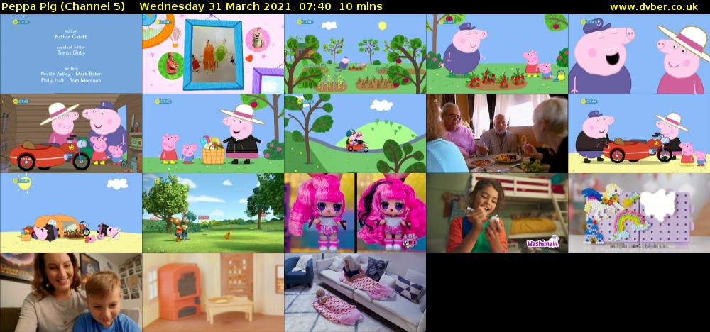 Peppa Pig (Channel 5) Wednesday 31 March 2021 07:40 - 07:50
