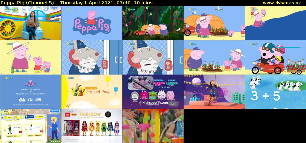 Peppa Pig (Channel 5) Thursday 1 April 2021 07:40 - 07:50