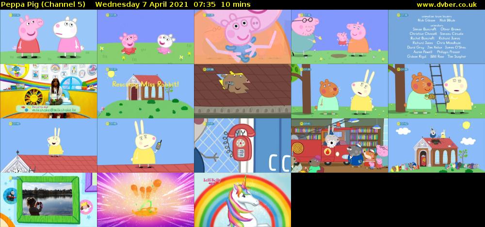 Peppa Pig (Channel 5) Wednesday 7 April 2021 07:35 - 07:45