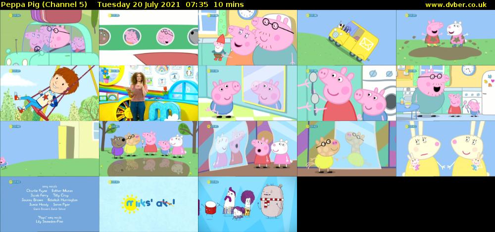 Peppa Pig (Channel 5) Tuesday 20 July 2021 07:35 - 07:45