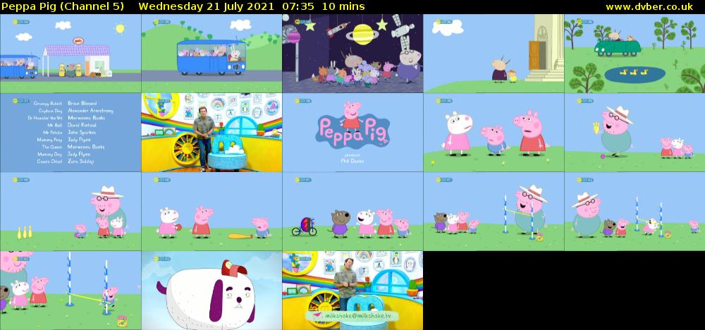 Peppa Pig (Channel 5) Wednesday 21 July 2021 07:35 - 07:45