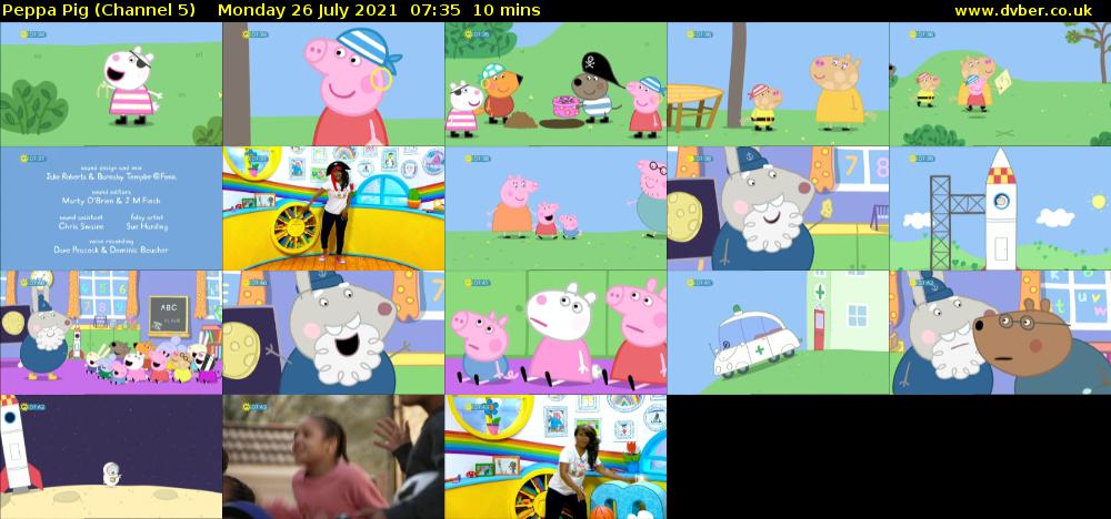 Peppa Pig (Channel 5) Monday 26 July 2021 07:35 - 07:45