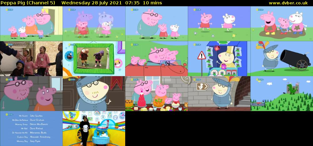 Peppa Pig (Channel 5) Wednesday 28 July 2021 07:35 - 07:45