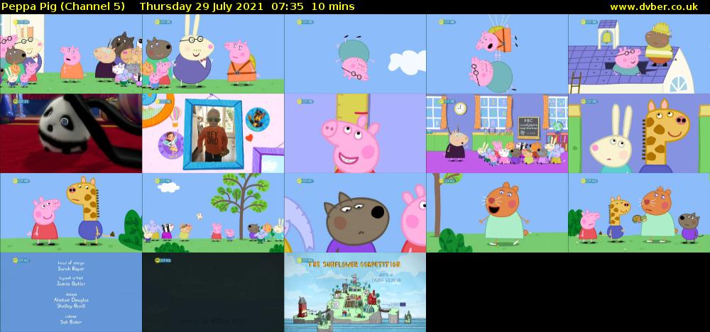 Peppa Pig (Channel 5) Thursday 29 July 2021 07:35 - 07:45