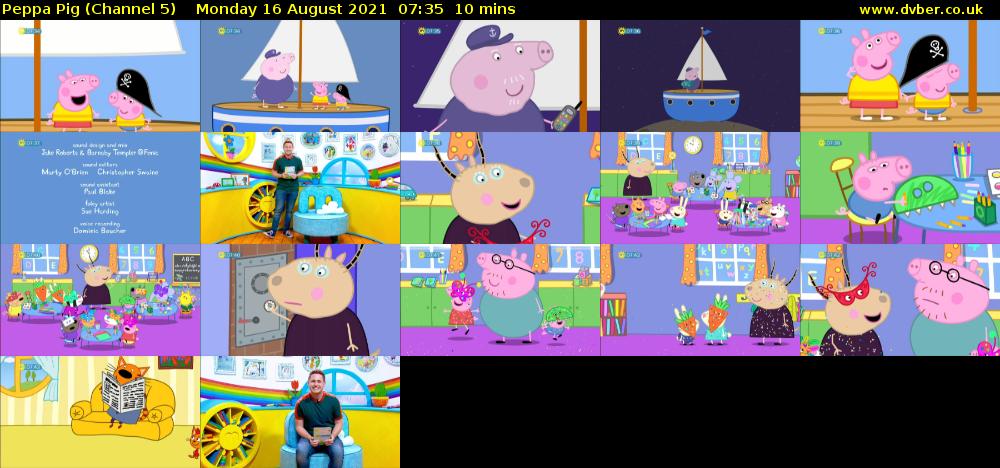 Peppa Pig (Channel 5) Monday 16 August 2021 07:35 - 07:45