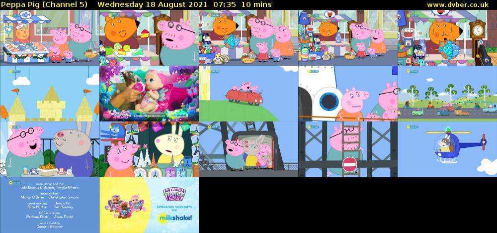 Peppa Pig (Channel 5) Wednesday 18 August 2021 07:35 - 07:45